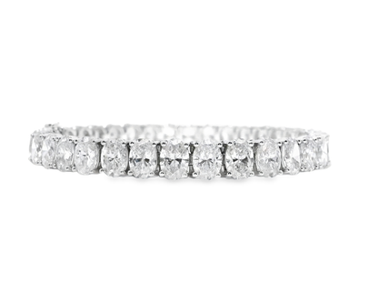 24.60CT Lab Diamond Bracelet 14k White Gold