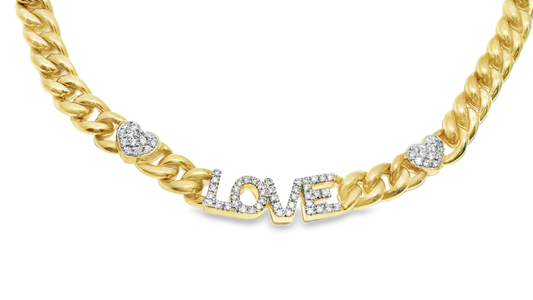0.39CT Love Diamond Pendant 18k Yellow Gold