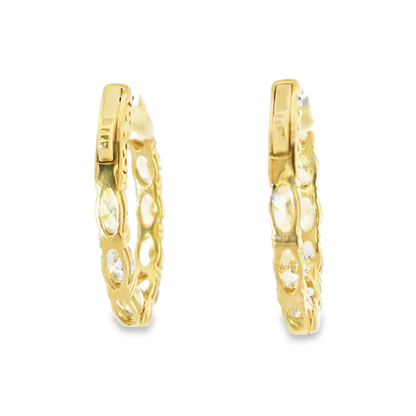 3.20CT Lab Diamond Earring 14k Yellow Gold