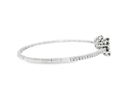 0.33CT Diamond 1.73CT Black Diamond Bangle 18k White Gold