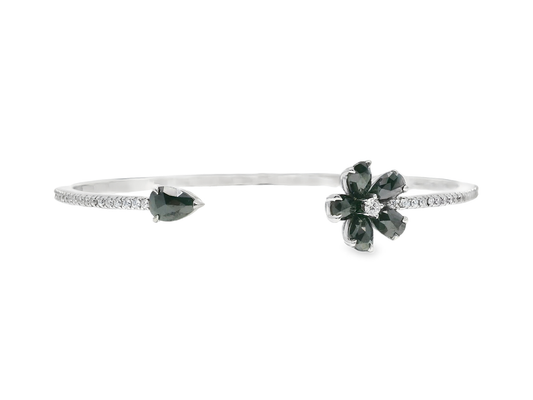 0.37CT Diamond 1.11Ct Black Diamond 18k White Gold