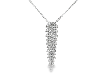 3.44CT Diamond Pendant 14k White Gold