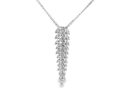 3.44CT Diamond Pendant 14k White Gold