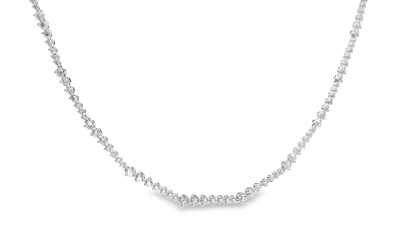 3.43CT Diamond Necklace 18k White Gold