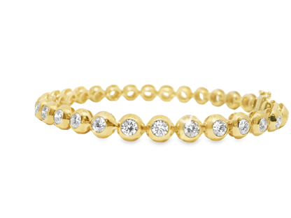 3.93CT Lab Diamond Bracelet 14k Yellow Gold