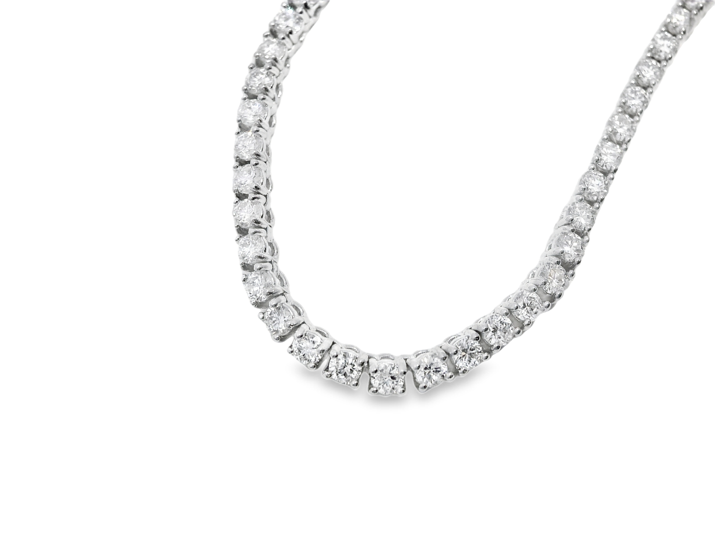 3.87CT Diamond Necklace 14k White Gold