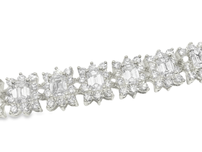 4.95CT Round 6.32CT Emerald cut Lab Diamond Bracelet  14k Gold