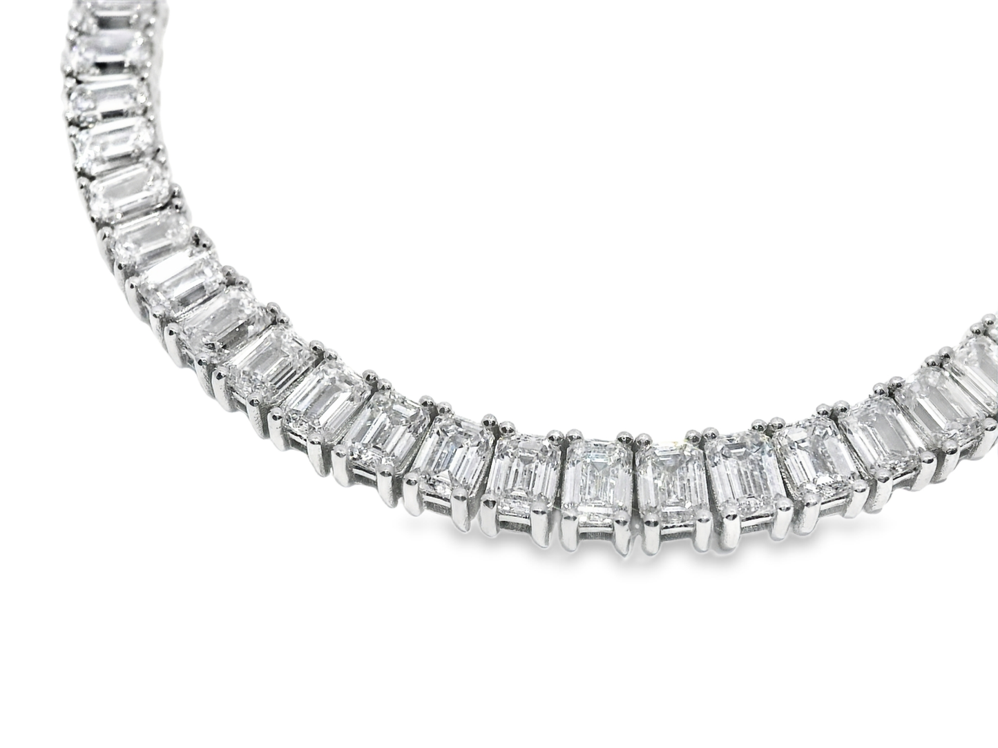58.52Ct Lab Diamond Necklace 14k White Gold