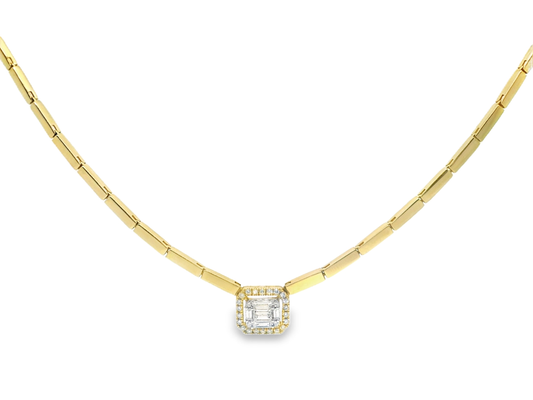 0.28CT Diamond Necklace 14k Yellow Gold