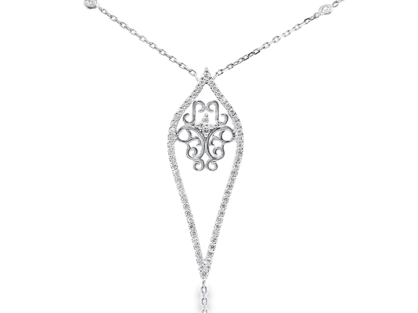 0.90CT Diamond Pendant 14k White Gold