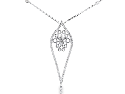 0.90CT Diamond Pendant 14k White Gold