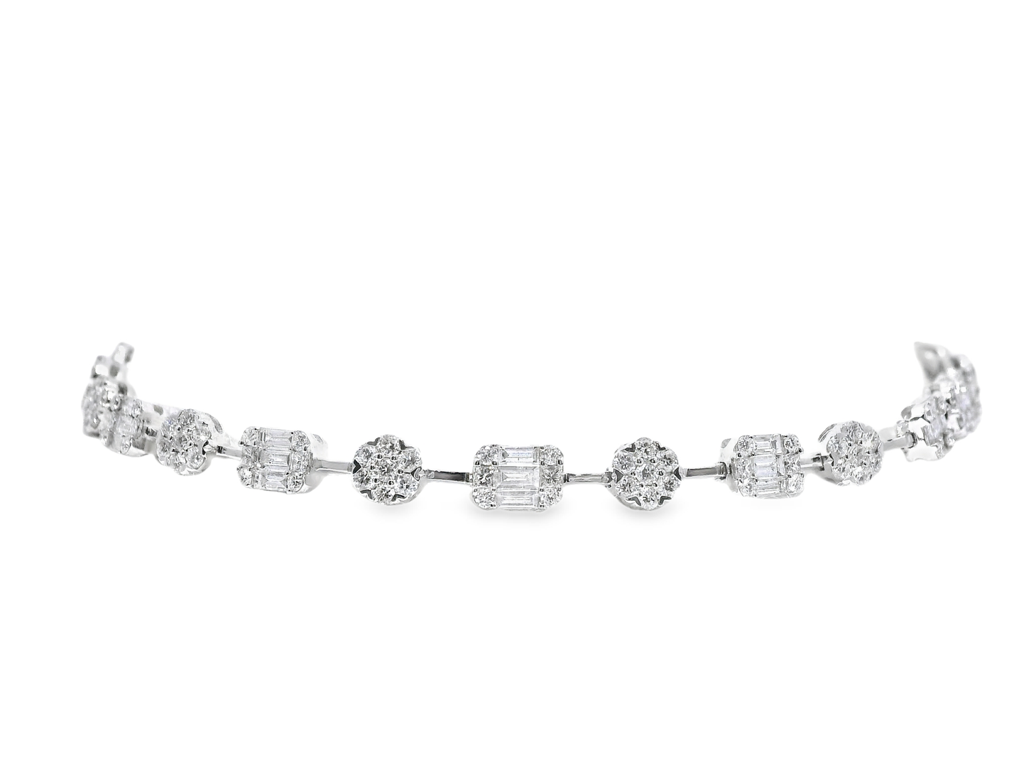 3.41CT Diamond Bracelet 18k White Gold