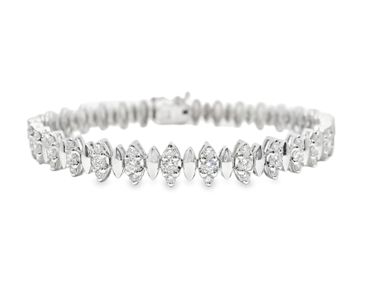 1.74CT Diamond Bracelet 14k White Gold