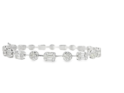 3.41CT Diamond Bracelet 18k White Gold