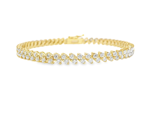 3.47CT Diamond Bracelet 14k Yellow Gold