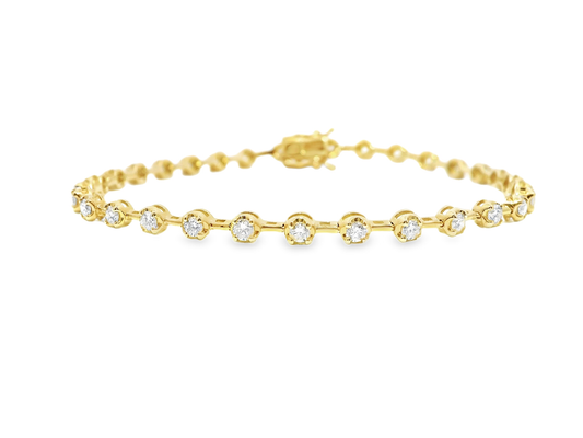 1.53CT Diamond Bracelet 14k Yellow Gold