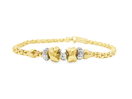 0.48CT Diamond Bracelet 14k Yellow Gold