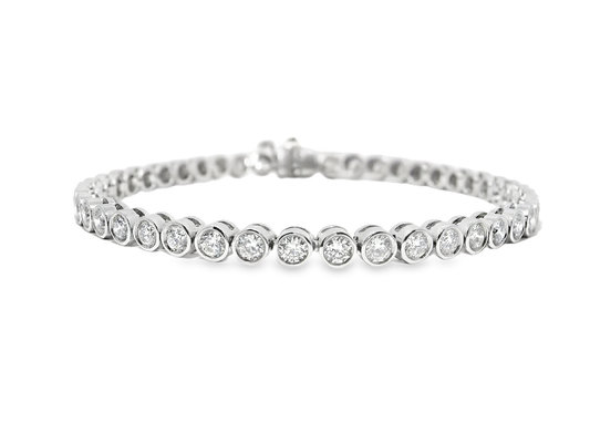 4.09CT Diamond Bracelet 14k White Gold