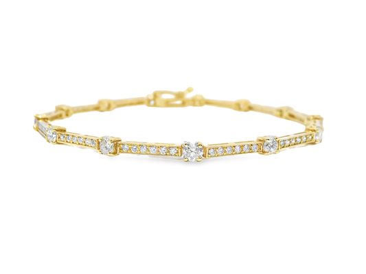 2.71CT Diamond Bracelet 14k Yellow Gold