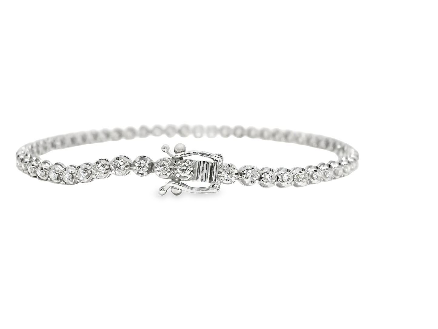 1.32CT Diamond Bracelet 14k White Gold