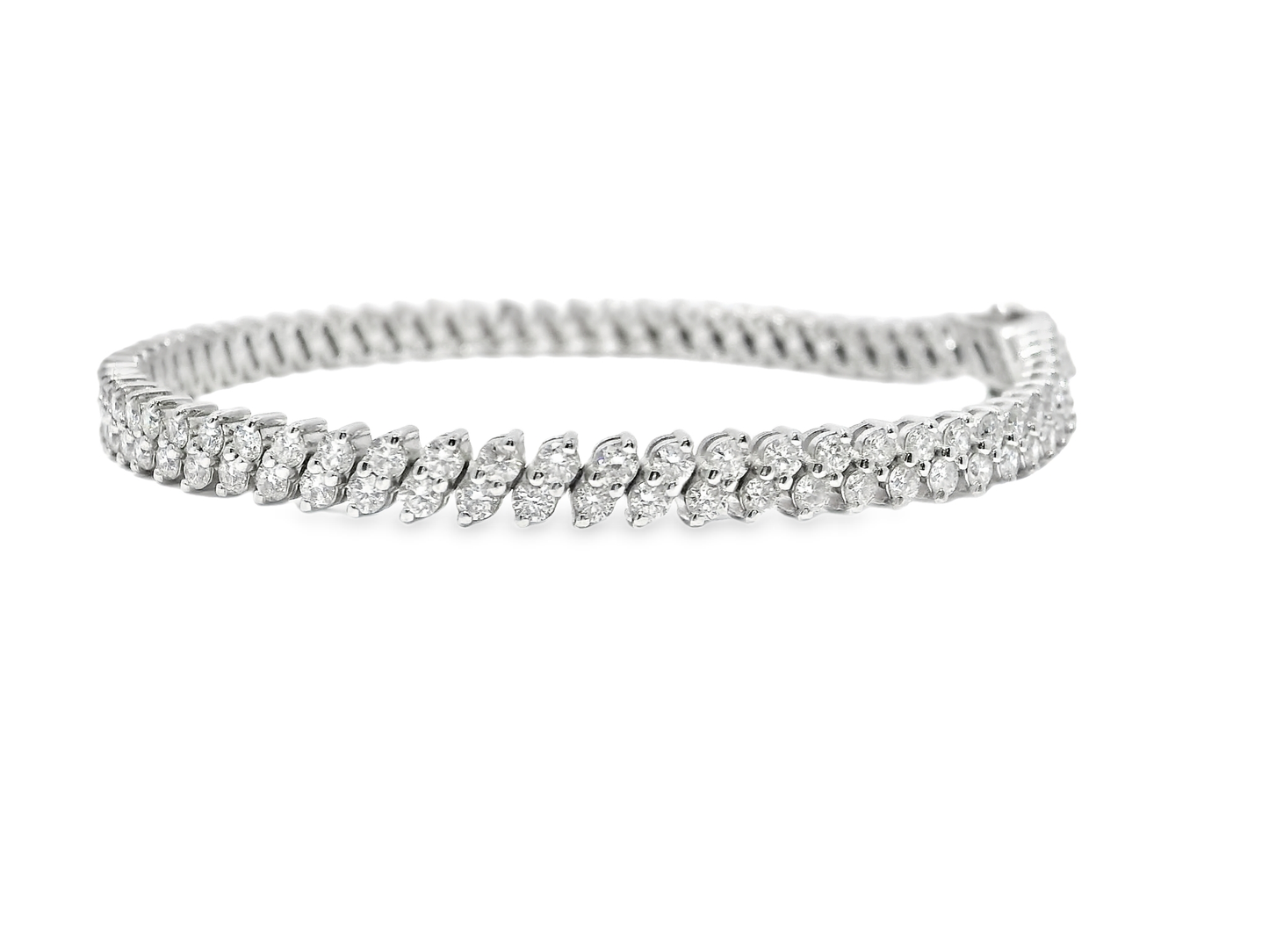 4.17CT  Diamond Bracelet 14k White Gold