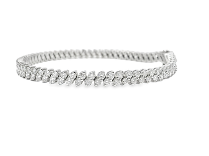 4.17CT  Diamond Bracelet 14k White Gold