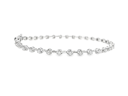 1.13CT Diamond Bracelet 14k White Gold