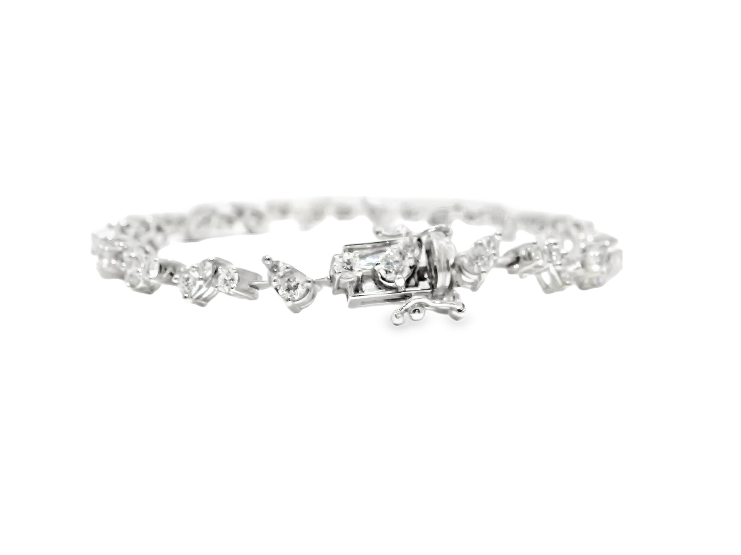3.07CT Diamond Bracelet 14k White Gold