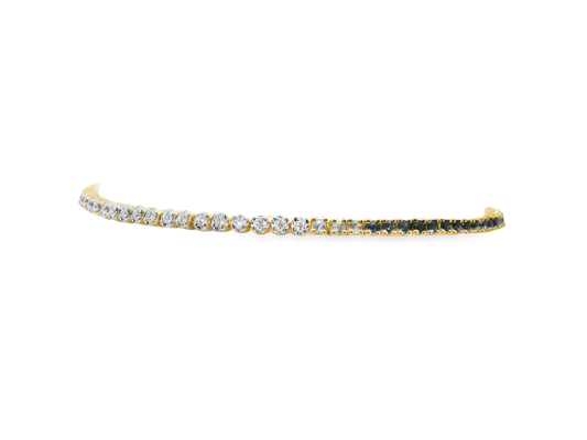 0.58CT Diamond 1.00CT Blue Sapphire Bracelet 14k Yellow Gold