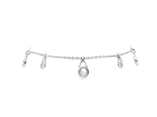 0.55CT Diamond Bezel Bracelet 18k White Gold