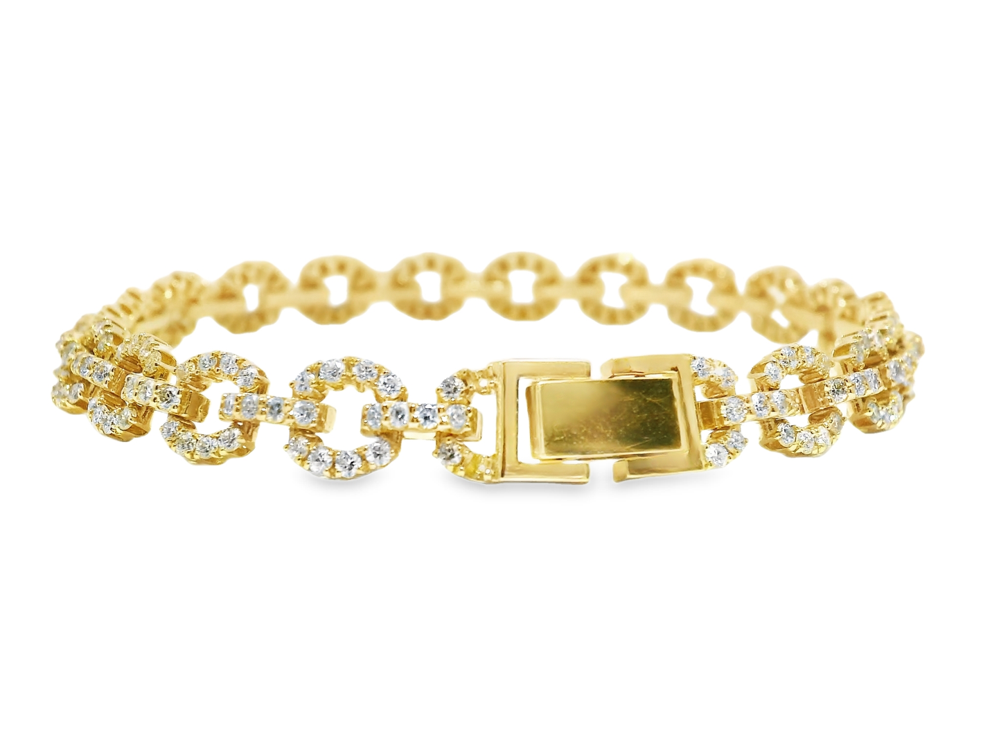 3.17CT Diamond Bracelet 14k Yellow Gold
