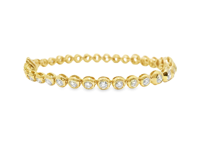 4.25CT Diamond Bezel Bracelet 14k Yellow Gold
