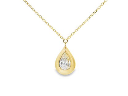 0.70CT Lab Diamond Pendant 14k Yellow Gold