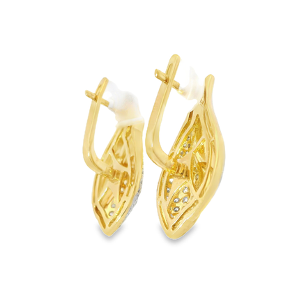 0.92CT Diamond Earring 14k Yellow Gold