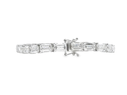 19.19CT Emerald Cut Lab Diamond Bracelet 14k White Gold