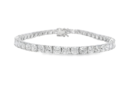 11.45CT Radiant Lab Diamond Bracelet 14k White Gold