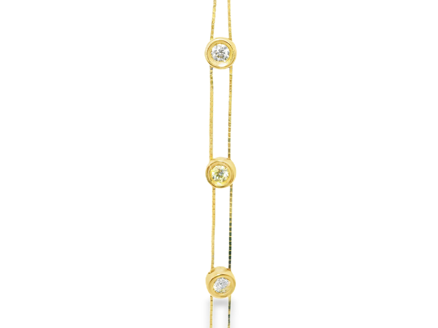 0.42CT Diamond Bezel Zip Pendant 14k Yellow Gold