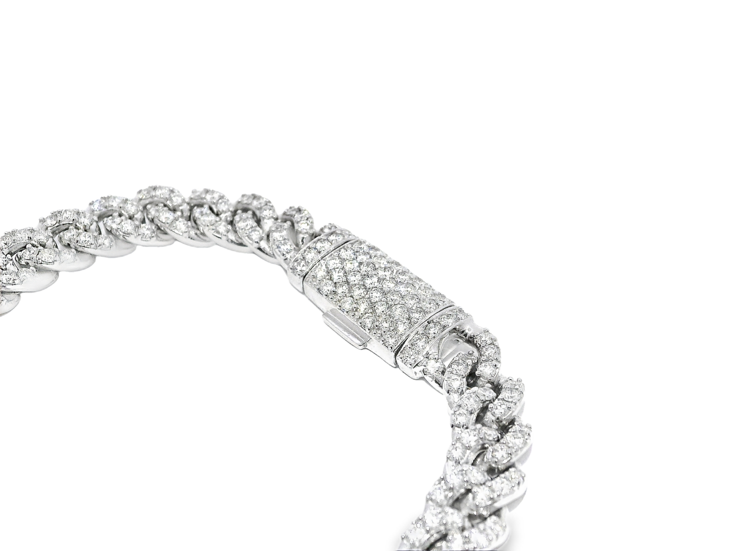 4.40CT Diamond Chain Link Bracelet 14k White Gold
