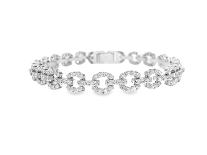 3.17CT Diamond Bracelet 14k White Gold