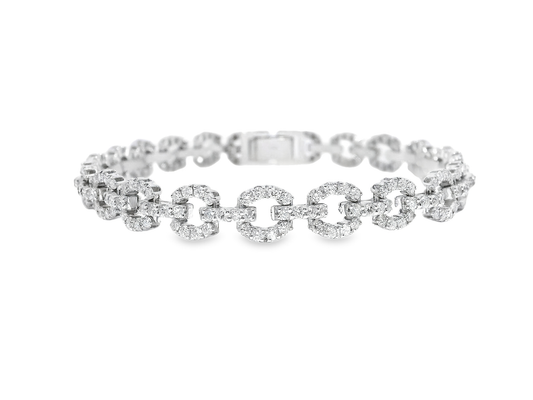 3.17CT Diamond Bracelet 14k White Gold