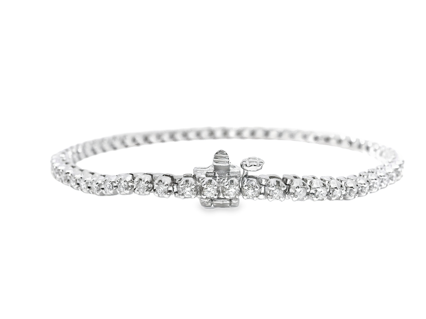 2.36CT Diamond Tennis Bracelet 14k White Gold
