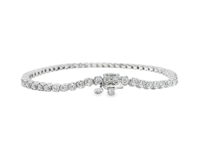 1.20CT Diamond Tennis Bracelet 14k White Gold