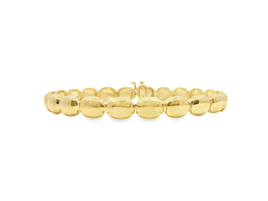Plain Beaded 14k Yellow Gold Bracelet