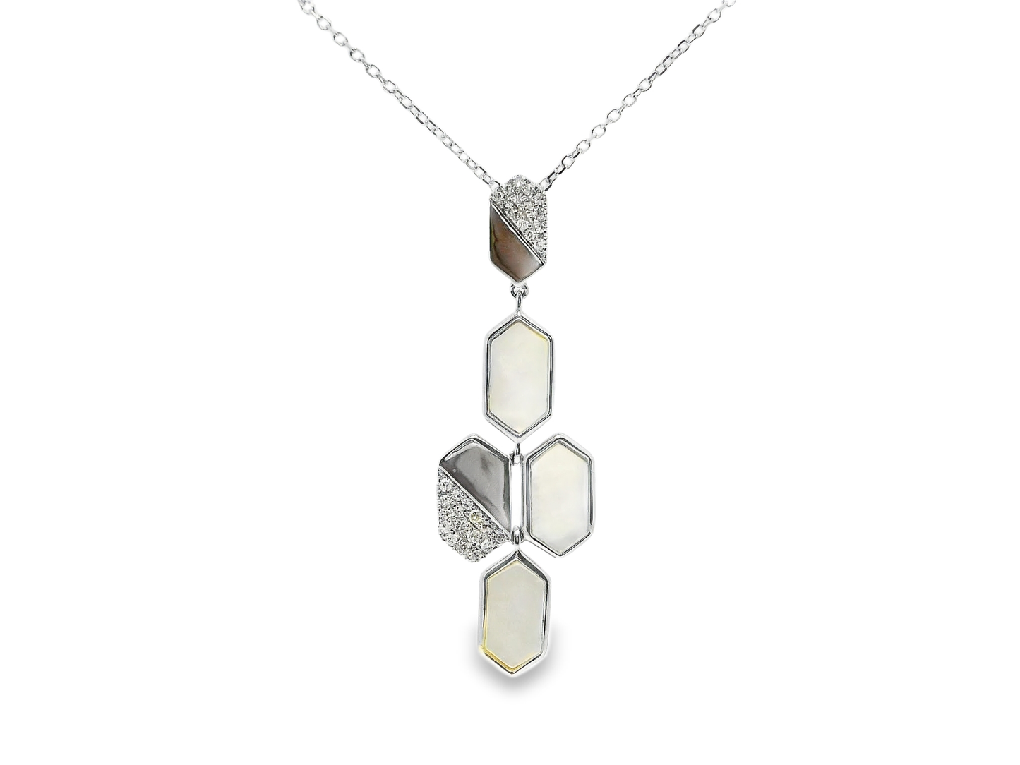 1.57CT Diamond Pendant 14k White Gold