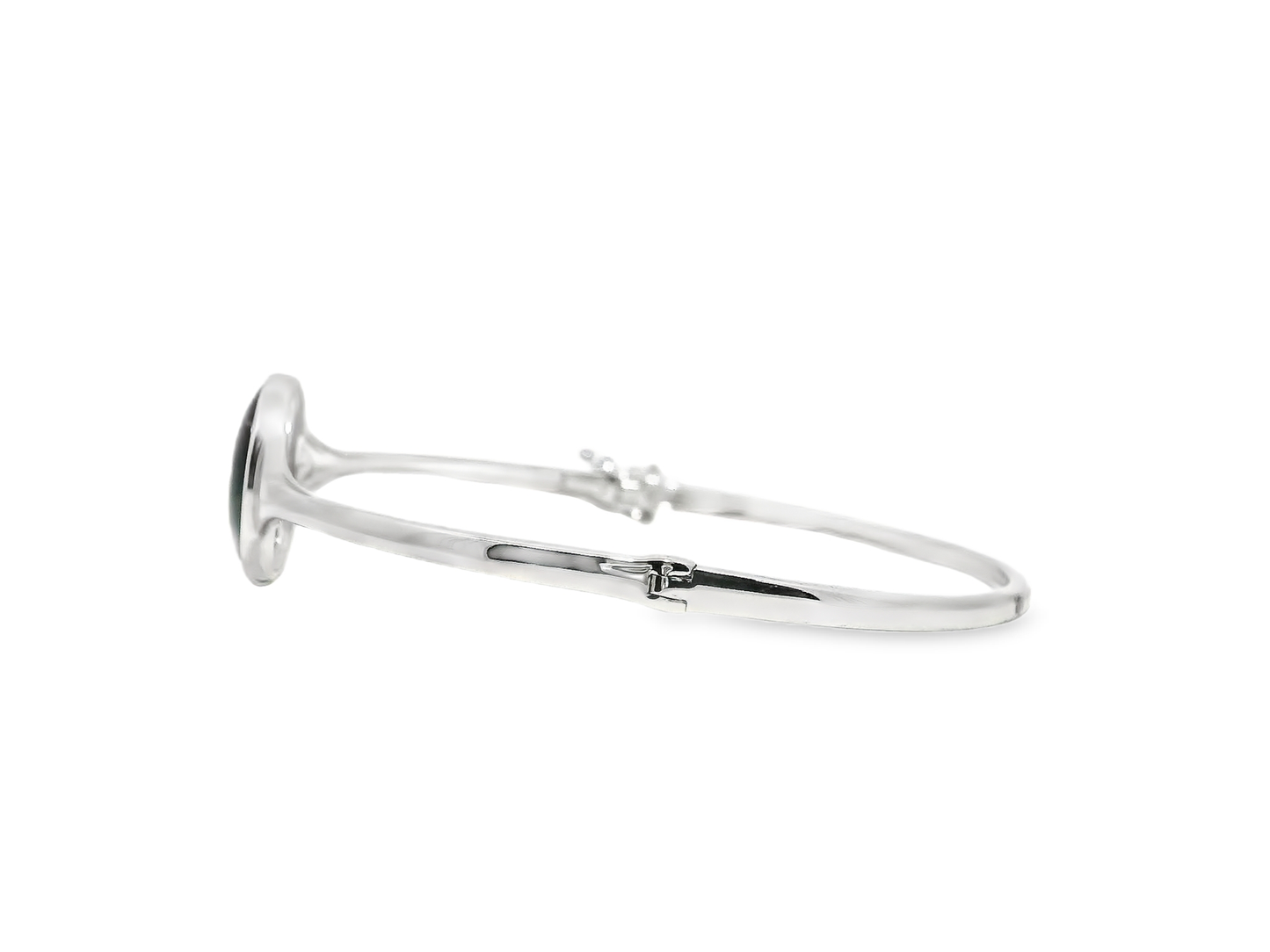 0.08Ct Diamond 3.54Ct Black Mother of Pearl Bracelet 14k White Gold