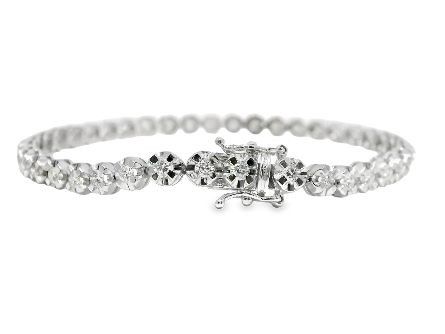 1.93CT Diamond Bracelet 14k White Gold