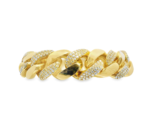 6.25CT Diamond Chain Link Bracelet 14k Yellow Gold