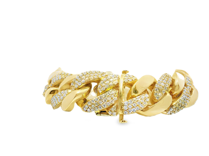 6.25CT Diamond Chain Link Bracelet 14k Yellow Gold