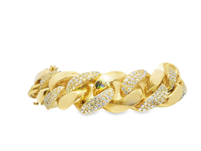 6.25CT Diamond Chain Link Bracelet 14k Yellow Gold
