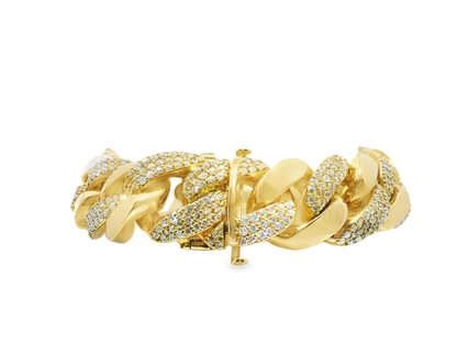 6.25CT Diamond Chain Link Bracelet 14k Yellow Gold